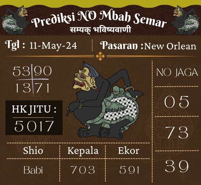 Prediksi NEWORLEAN Mbah Semar Hari Ini 11 Mei 2024
